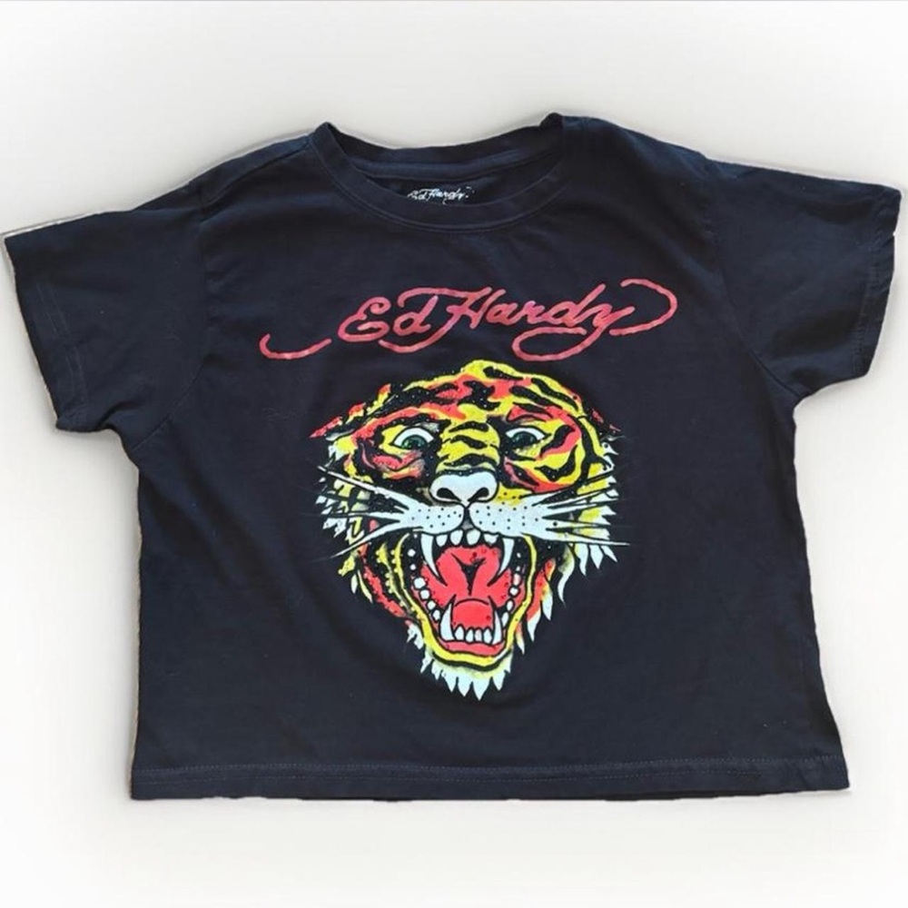 Ed Hardy Black Crop T-Shirt